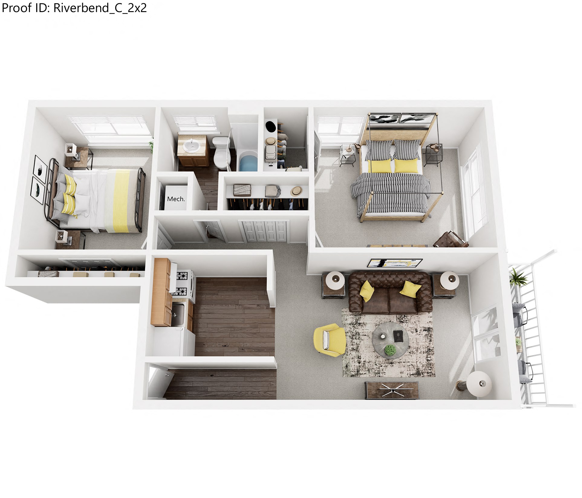 Floor plan for 2 beds, 1 bath, 800 sqft